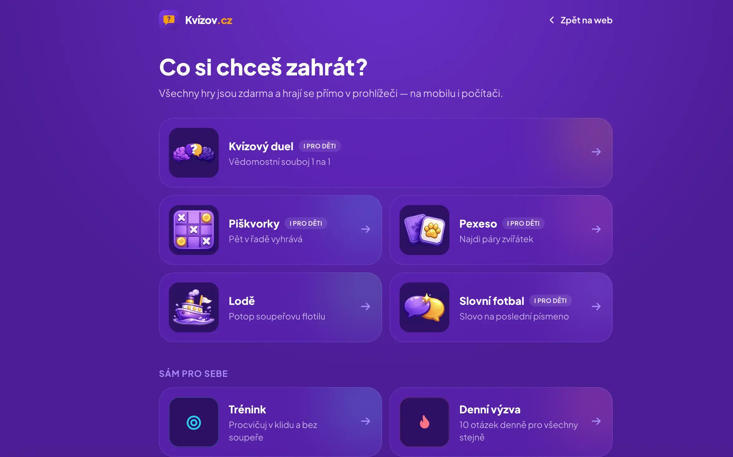 Kvízov.cz – kvízové duely 1 na 1 naživo — ukázka 2