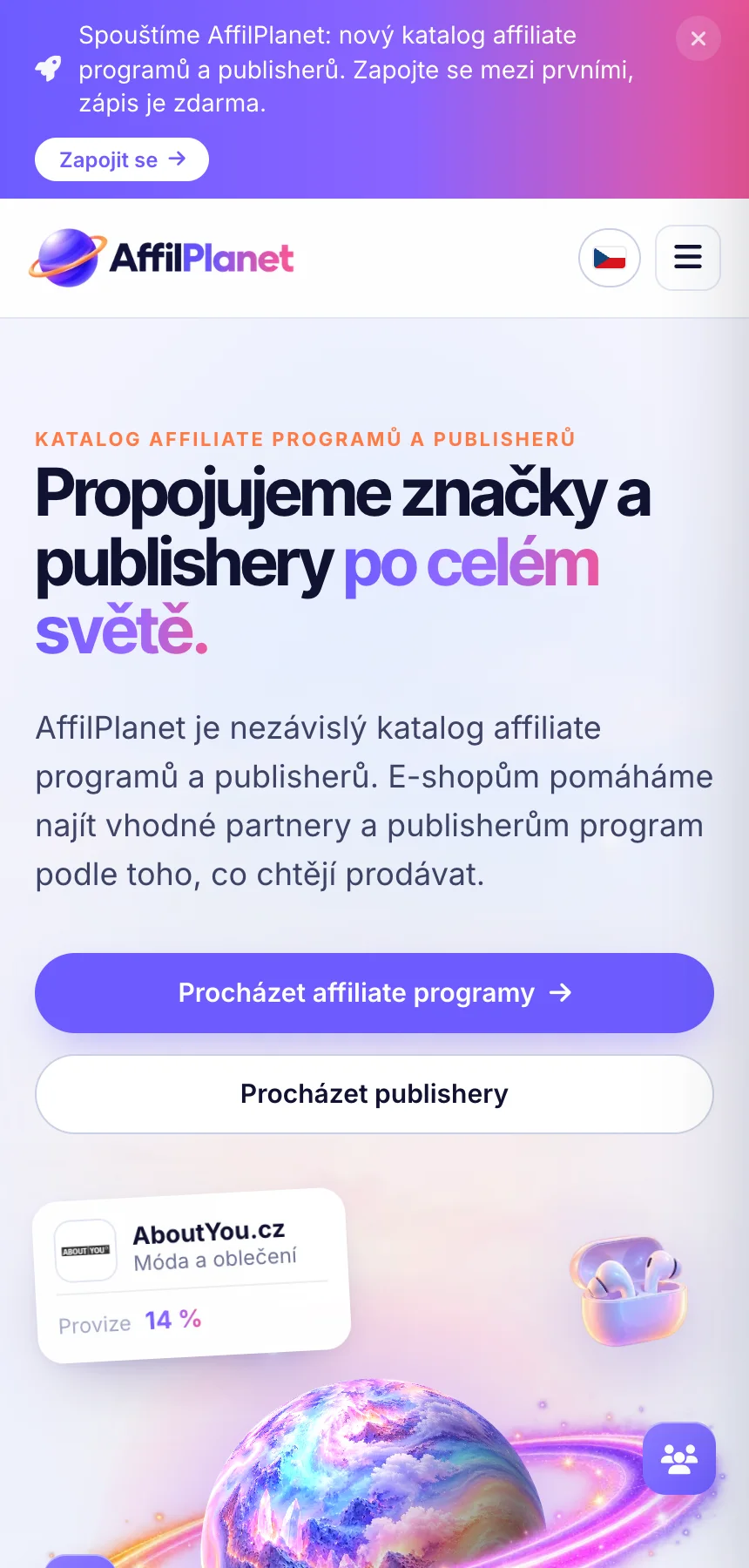 AffilPlanet.eu – katalog affiliate programů a publisherů — ukázka 7
