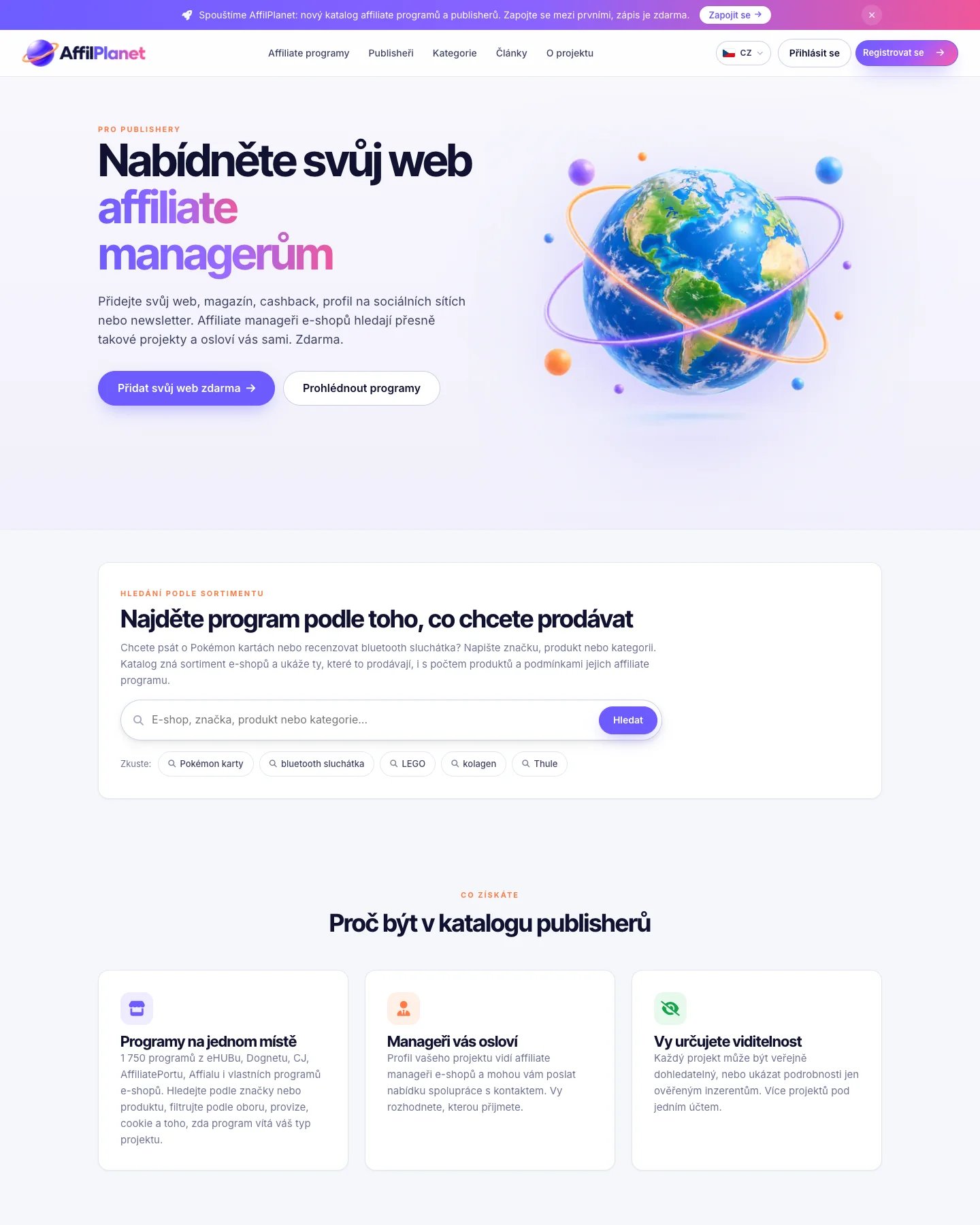 AffilPlanet.eu – katalog affiliate programů a publisherů — ukázka 4
