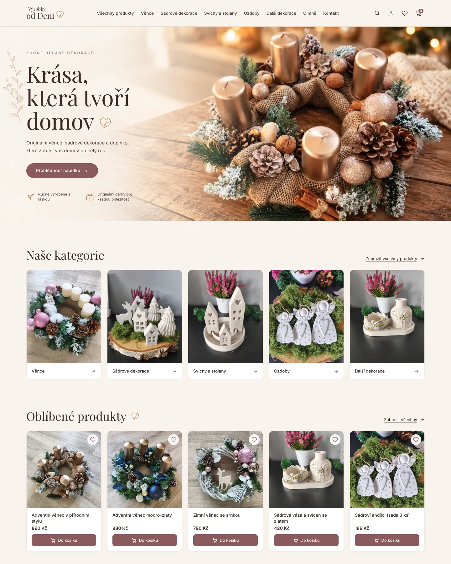 Výrobky od Deni – e-shop s ručně dělanými věnci a dekoracemi — ukázka 1