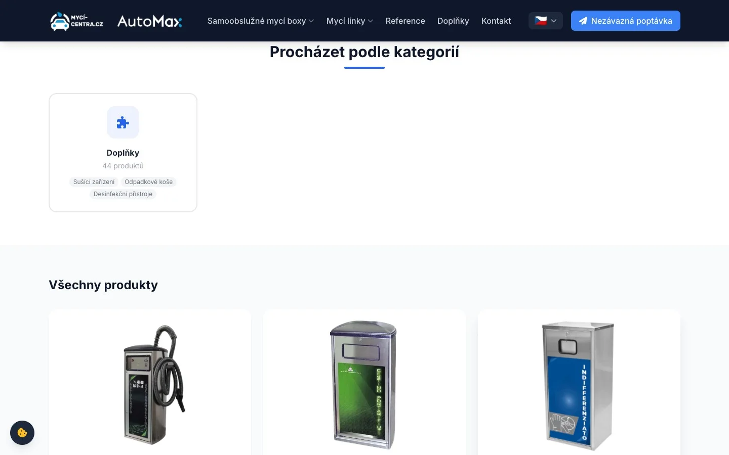 Produktový katalog – samoobslužné mycí boxy, linky a doplňky s filtrováním