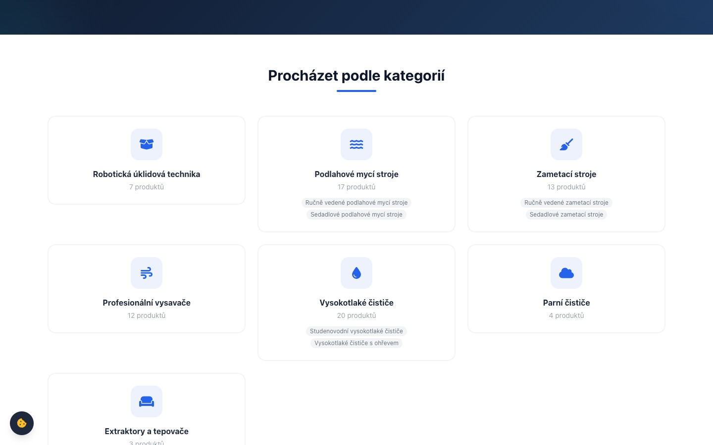 Katalog produktů – vysavače, mycí stroje a zametače s parametry