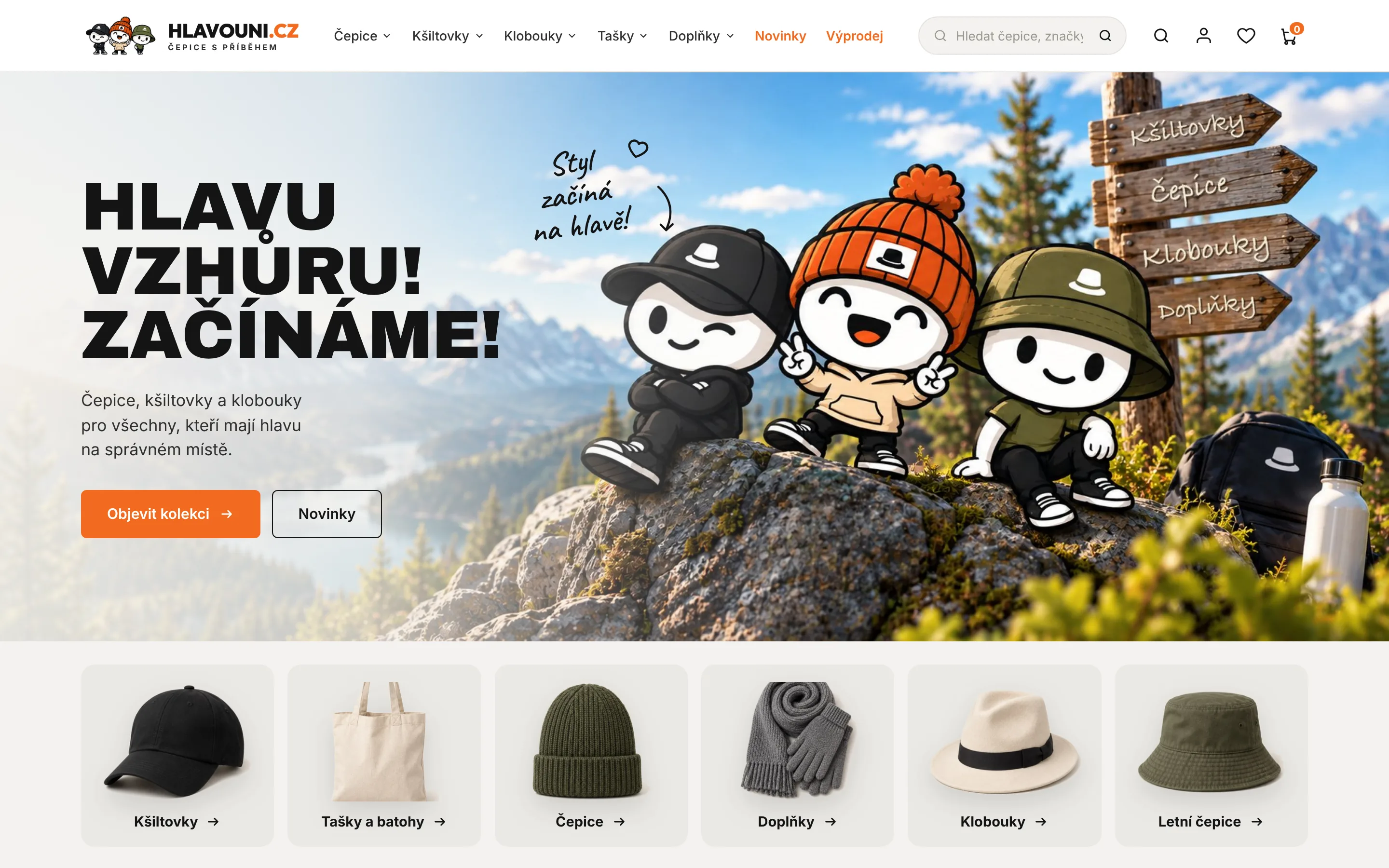 Hlavouni.cz — e-shop s čepicemi, věrnostním programem a vlastním e-mail marketingem na počítači