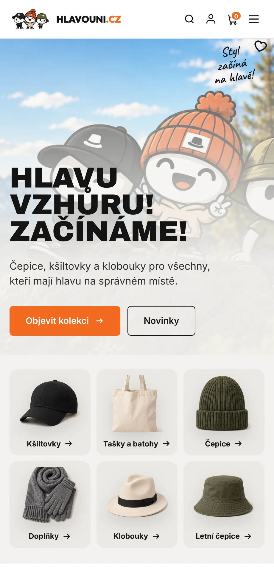 Hlavouni.cz — e-shop s čepicemi, věrnostním programem a vlastním e-mail marketingem na mobilu