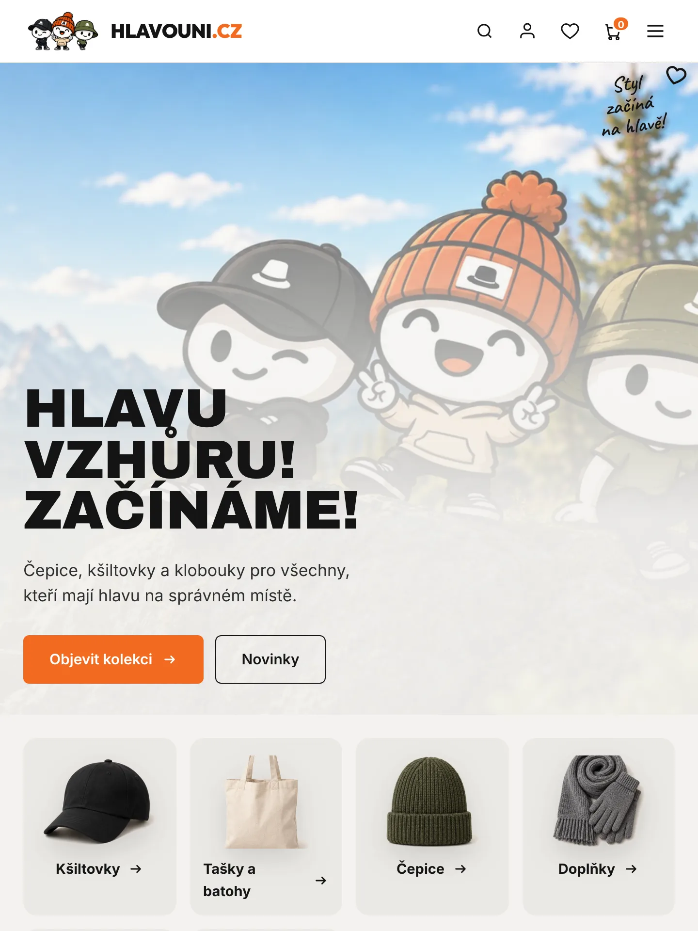 Hlavouni.cz — e-shop s čepicemi, věrnostním programem a vlastním e-mail marketingem na tabletu