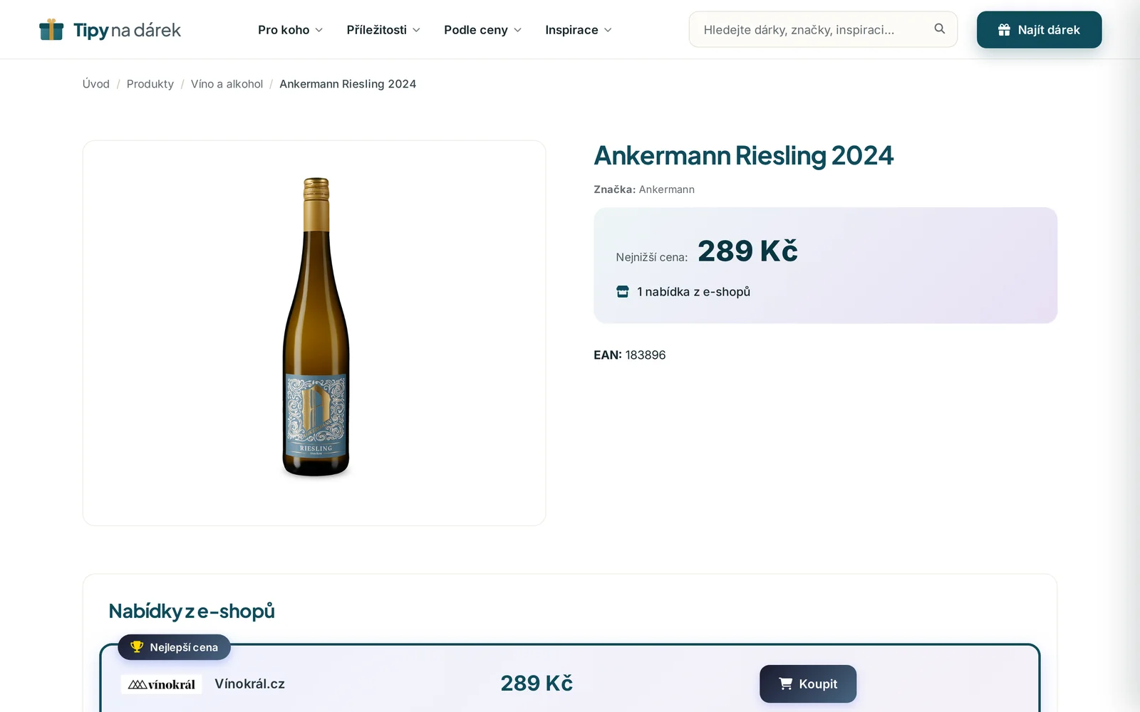 Detail produktu s porovnáním nabídek z e-shopů