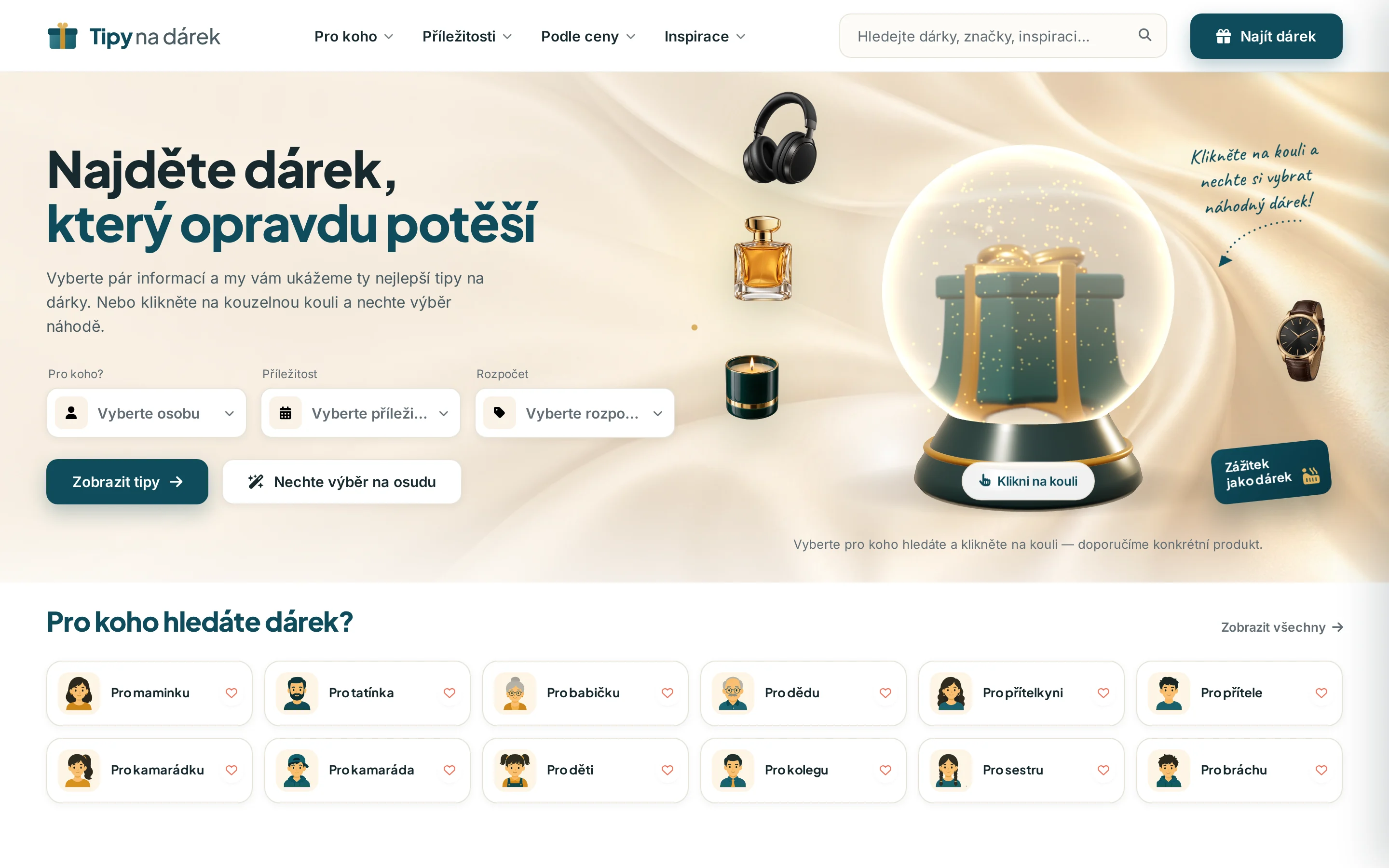 Tipy-na-dárek.cz na počítači