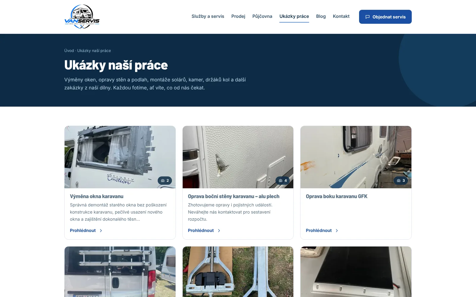 Ukázky práce — opravy stěn, výměny oken a další realizace