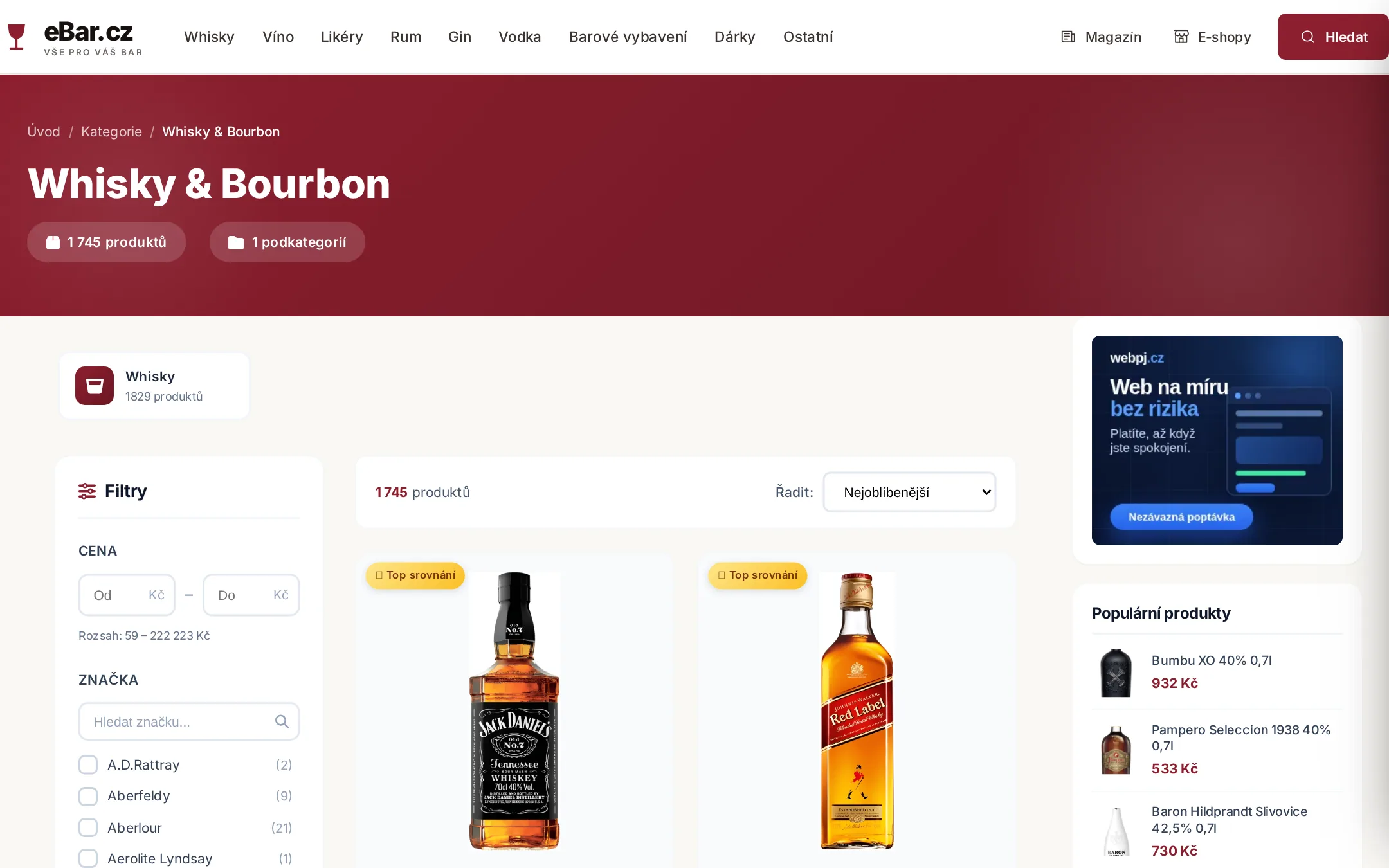 eBar.cz — kategorie whisky a bourbon