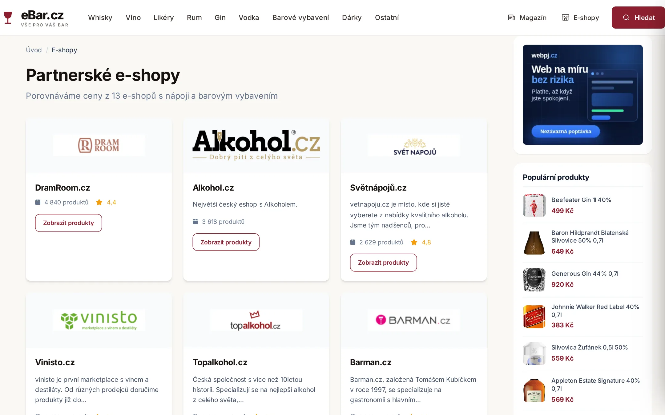 eBar.cz — přehled e-shopů