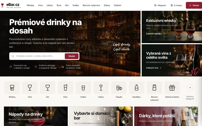 eBar.cz - Srovnávač cen alkoholu a barového vybavení