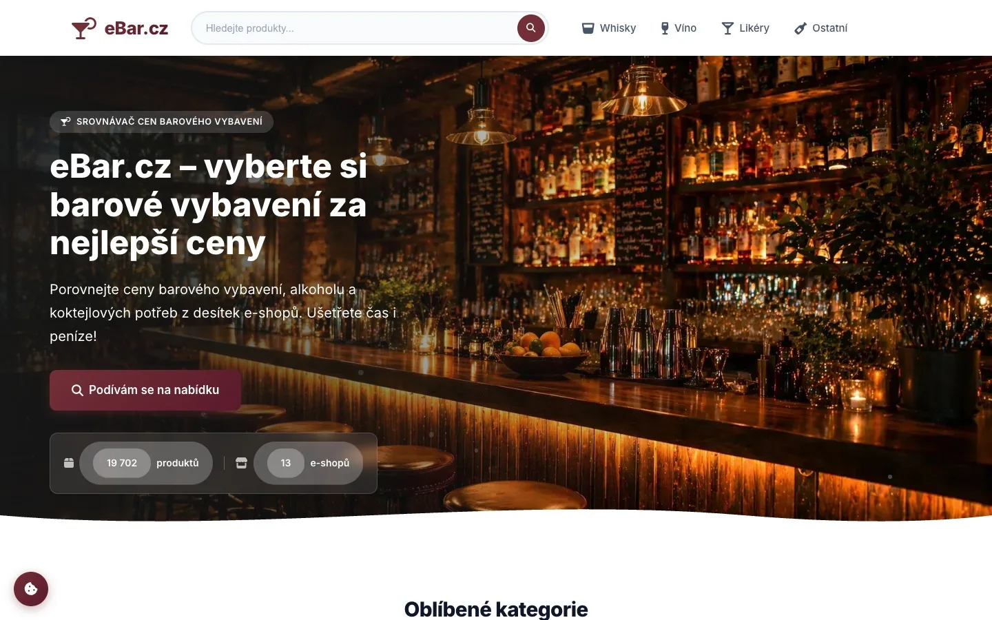 eBar.cz - Srovnávač cen alkoholu a barového vybavení