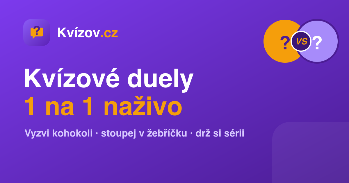 Kvízov.cz – kvízové duely 1 na 1 naživo