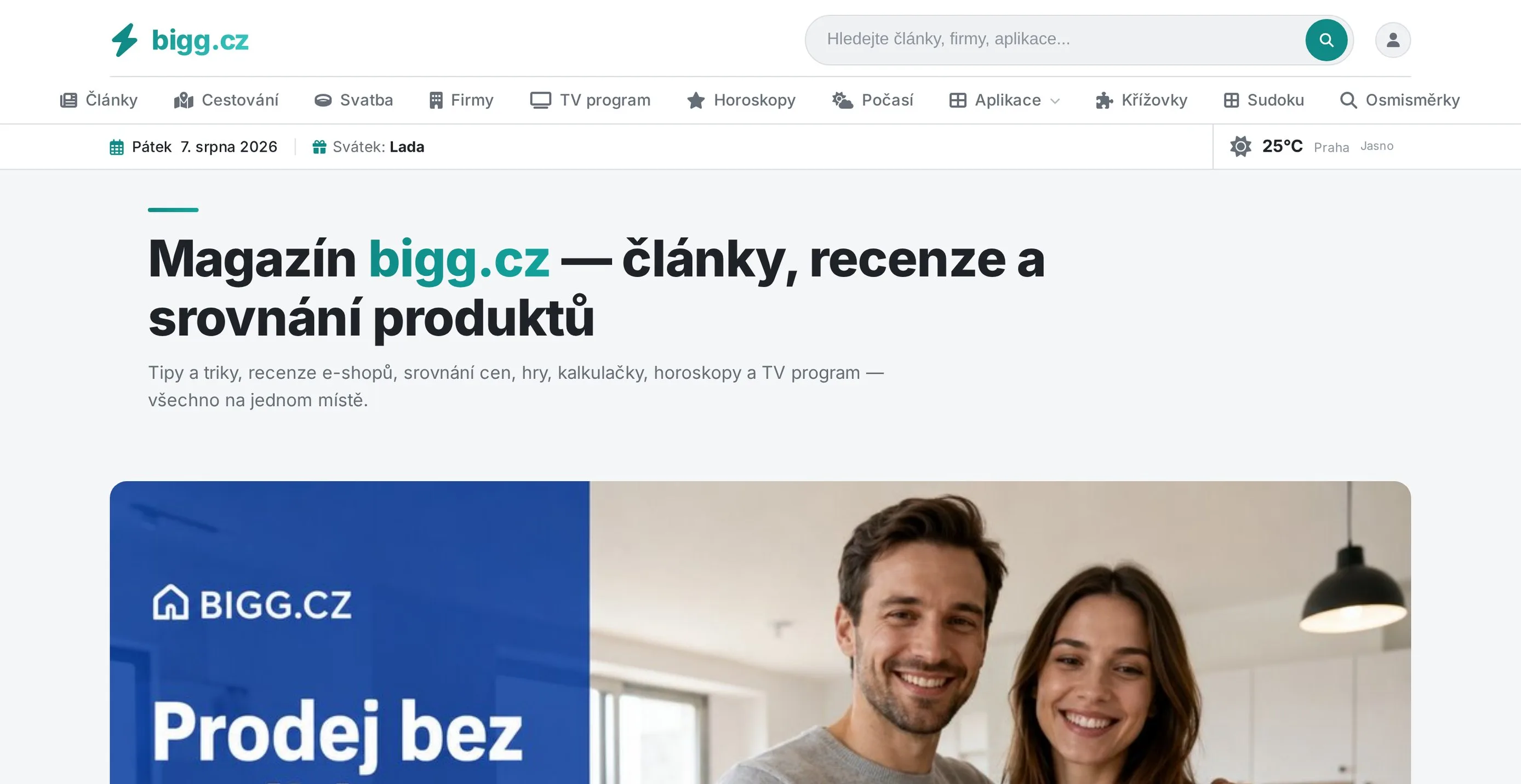 BIGG.cz - Zpravodajsko-lifestylový magazín na počítači