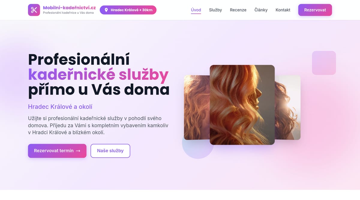 Mobilní kadeřnictví HK na počítači