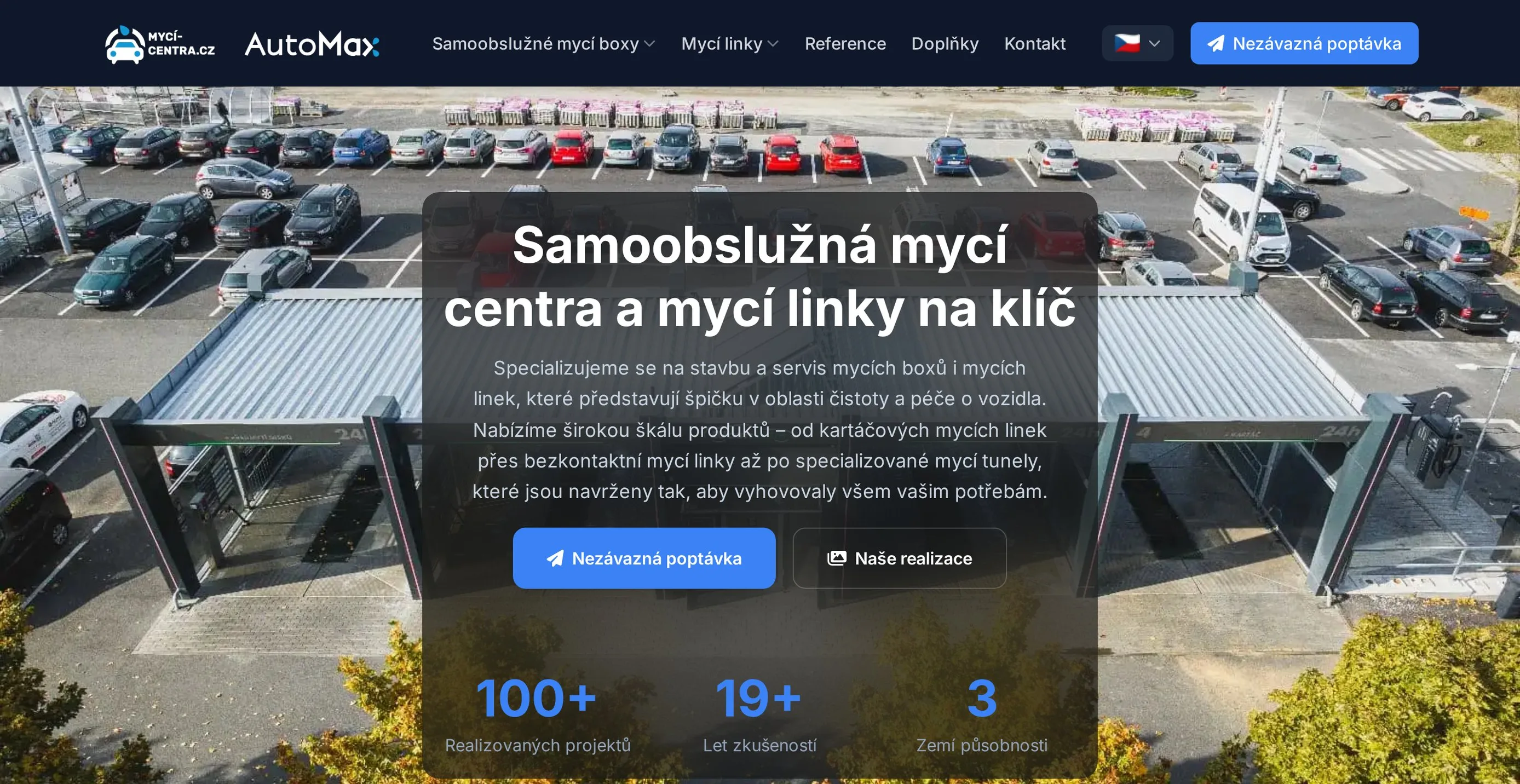Mycí centra – trojjazyčný web s 3D konfigurátorem na počítači