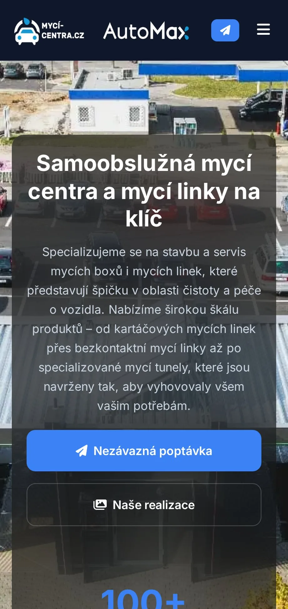 Mycí centra – trojjazyčný web s 3D konfigurátorem na mobilu