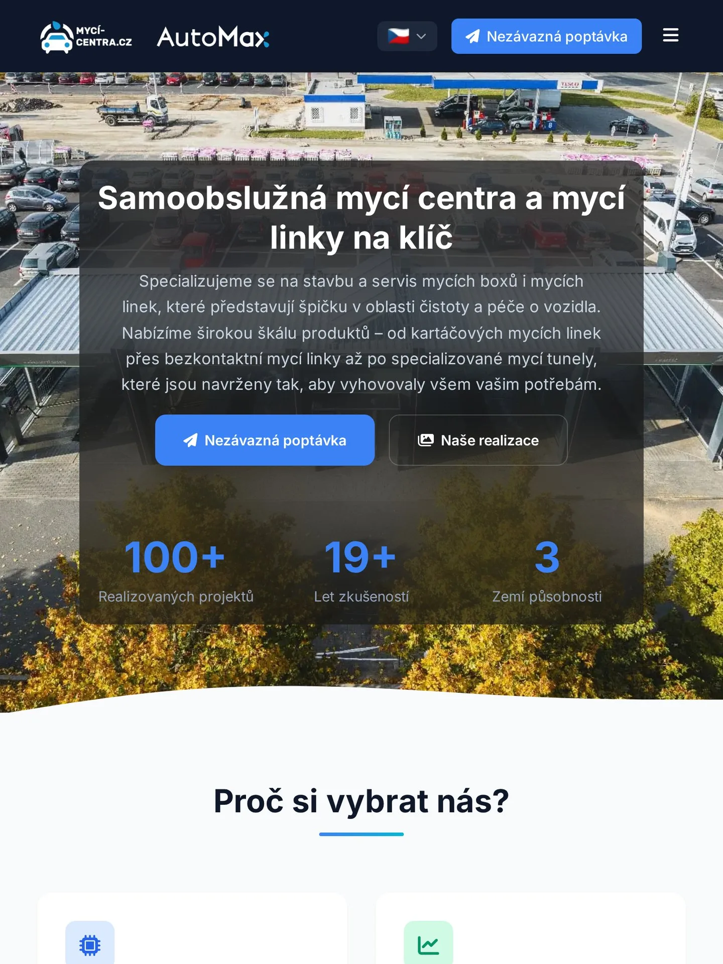 Mycí centra – trojjazyčný web s 3D konfigurátorem na tabletu