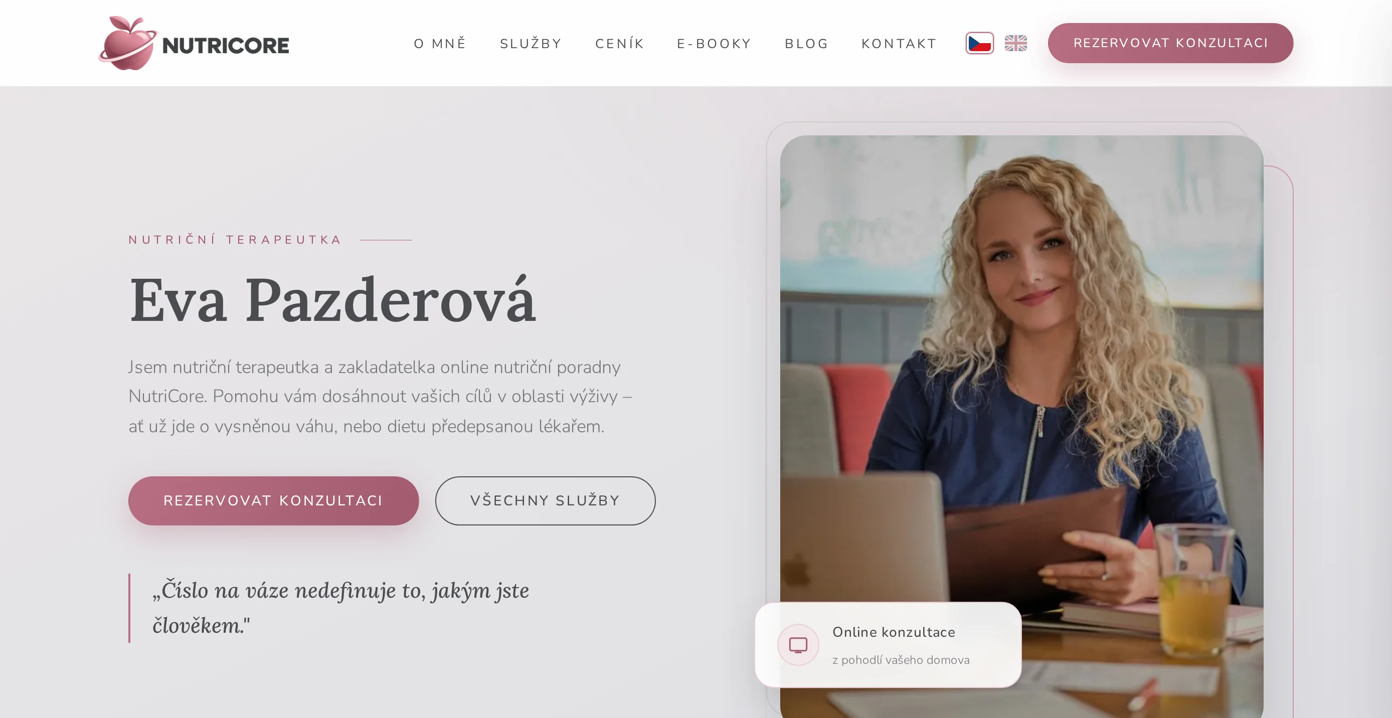 NutriCore — online nutriční poradna na počítači