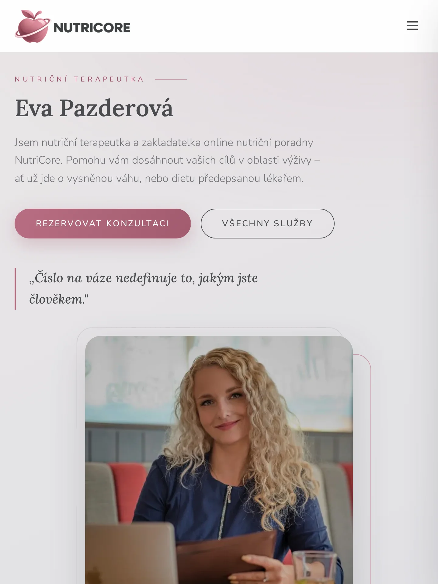 NutriCore — online nutriční poradna na tabletu