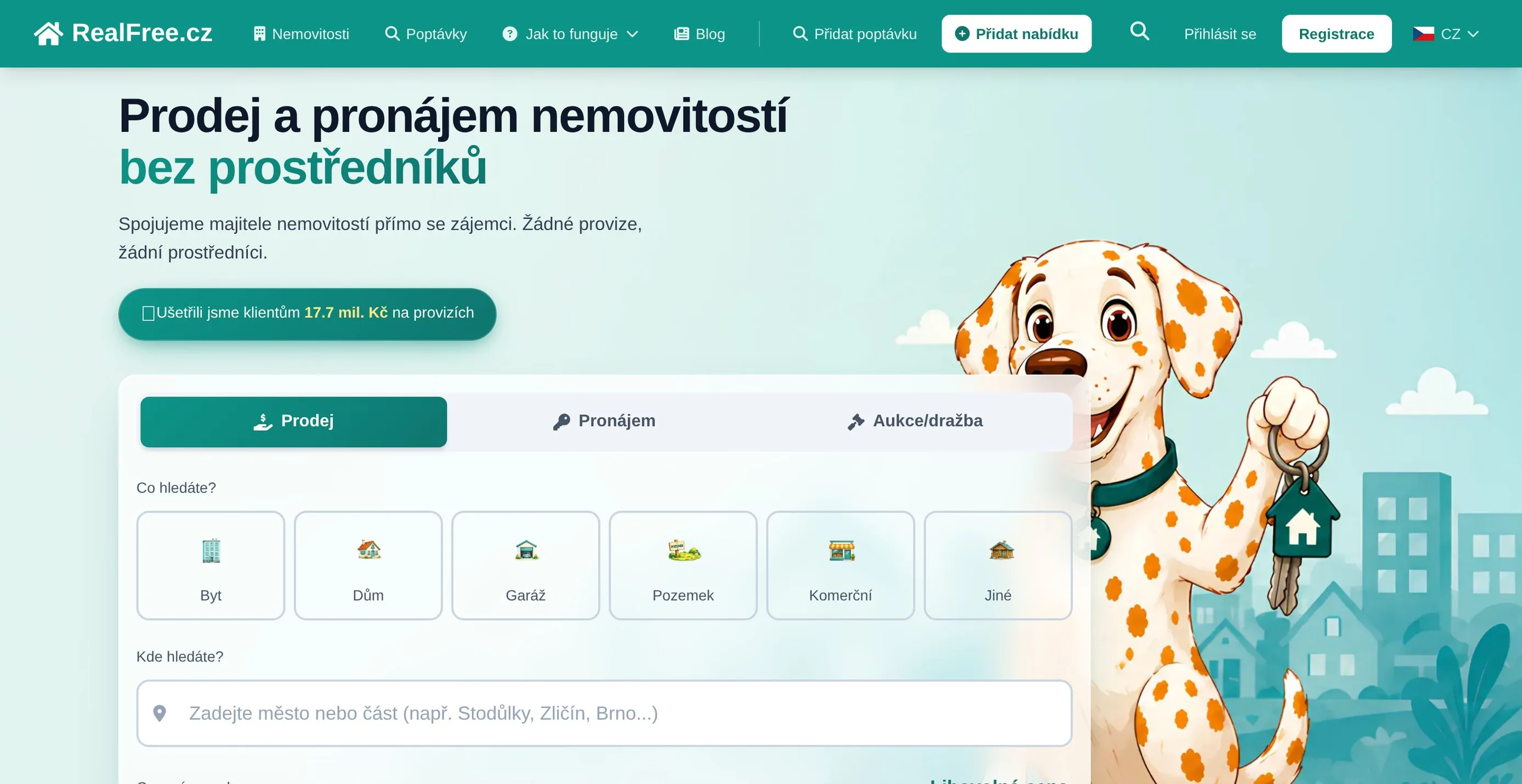 RealFree.cz / RealFree.sk - Nemovitosti bez provize na počítači