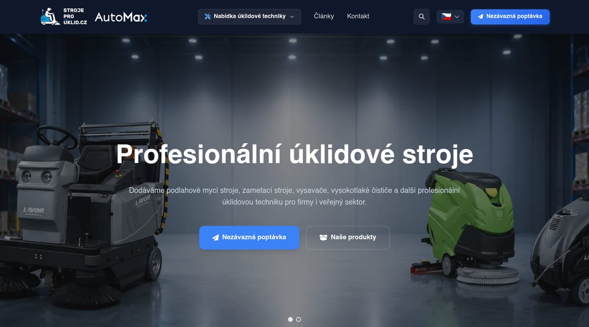 StrojeProÚklid.cz – web, který rozjel novou divizi na počítači