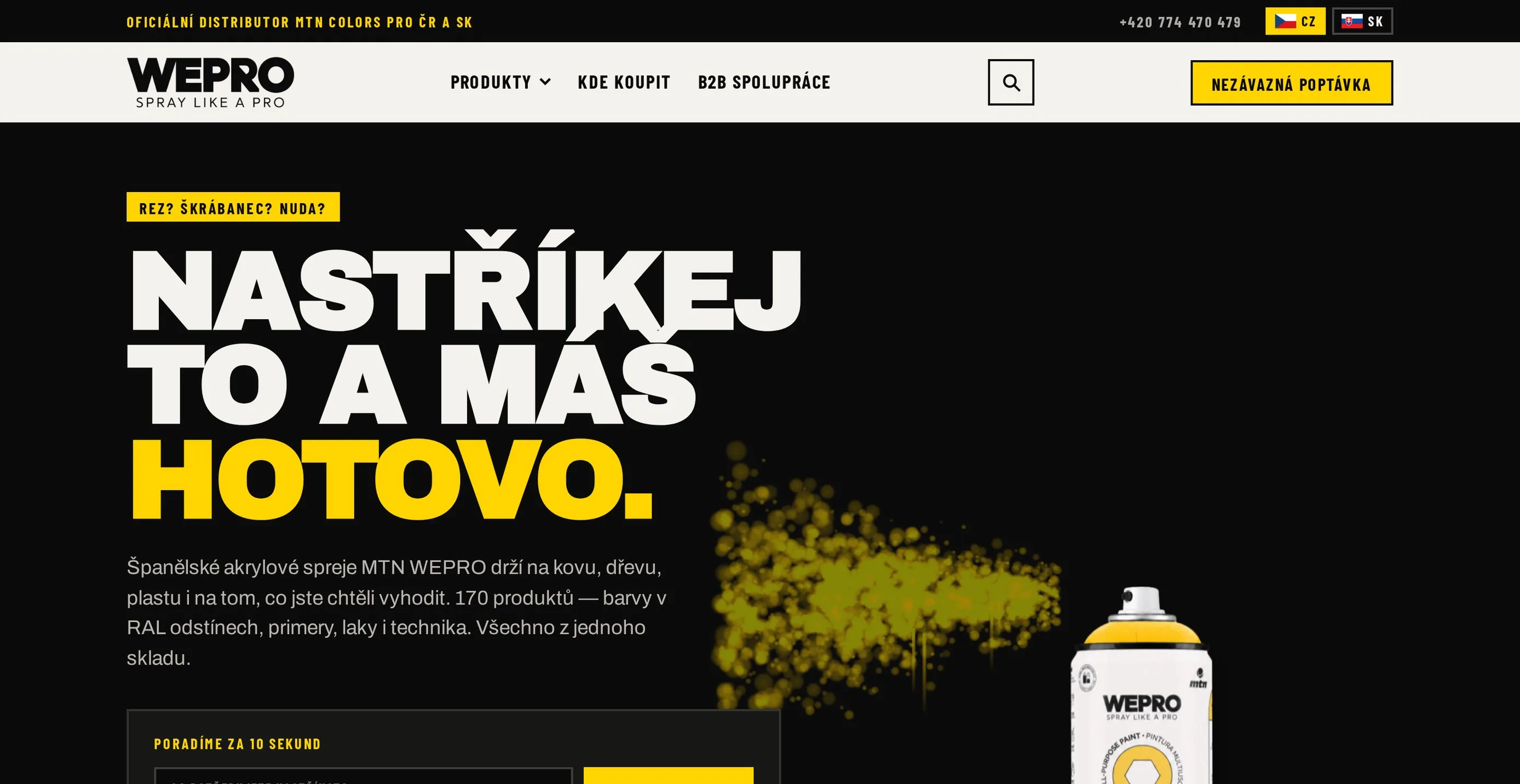WEPRO – web pro nový brand od MTN pro Česko i Slovensko na počítači