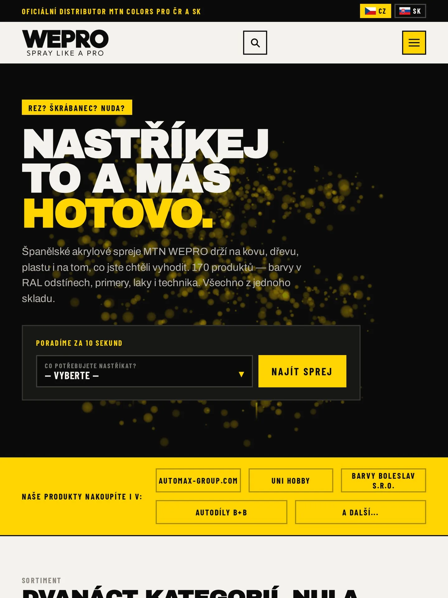 WEPRO – web pro nový brand od MTN pro Česko i Slovensko na tabletu
