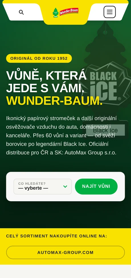 WUNDER-BAUM – weby pro světoznámou značku v ČR a na Slovensku na mobilu
